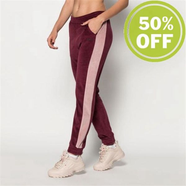Fila Lovis Velvet Women's Pants - Dark Red,NZ 493-42567